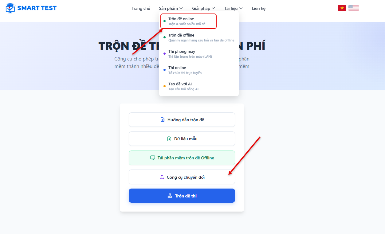 Chuyển đổi câu hỏi sang dạng bảng trên web