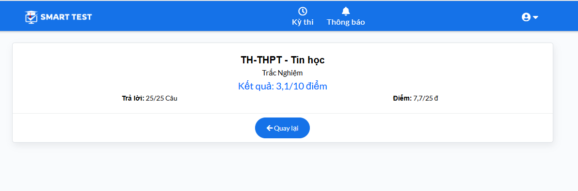 Nút Nộp bài